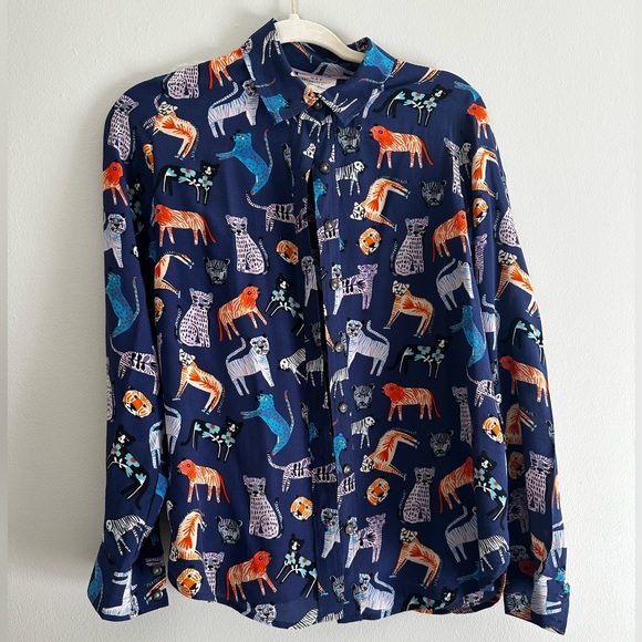 Anthropologie Carolyn Gavin Mariposa shirt in Cats - Picture 2 of 6